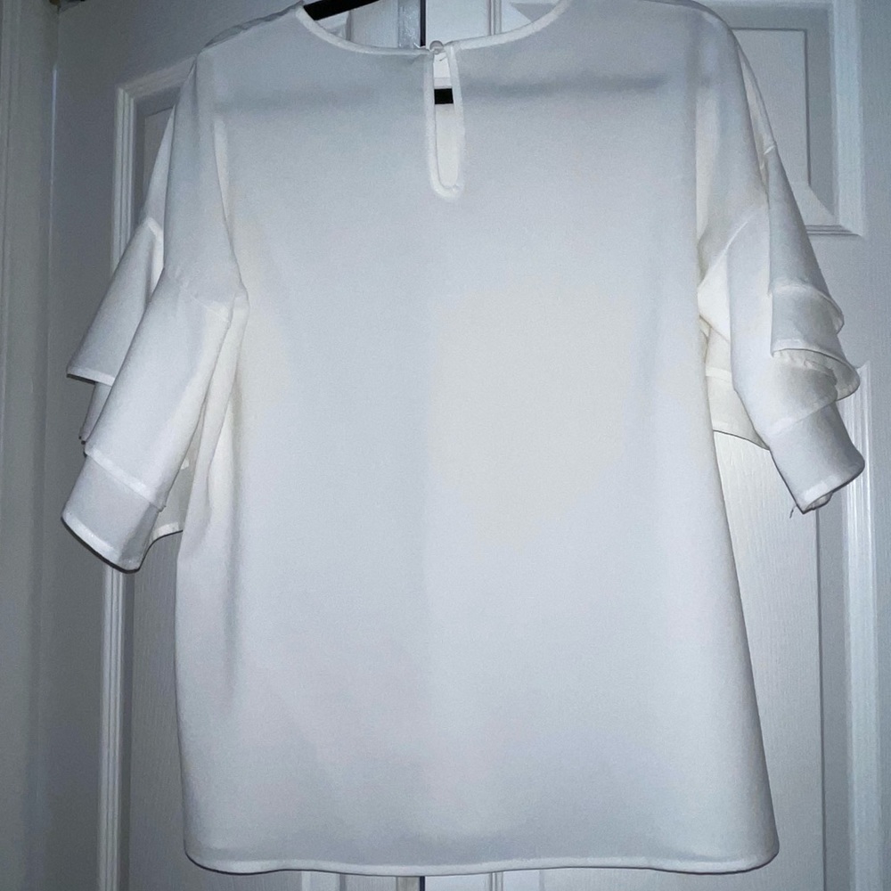 Plain White blouse with oversized sleeves.